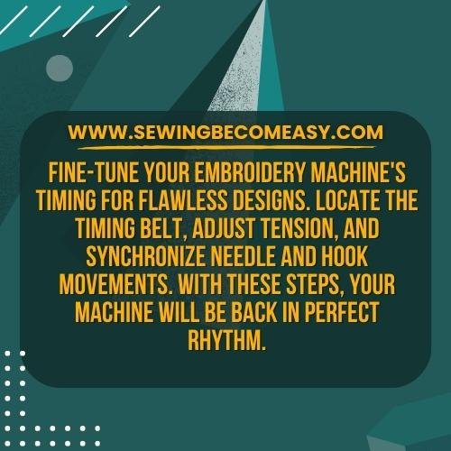 How To Reset the Timing On An Embroidery Machine Answered